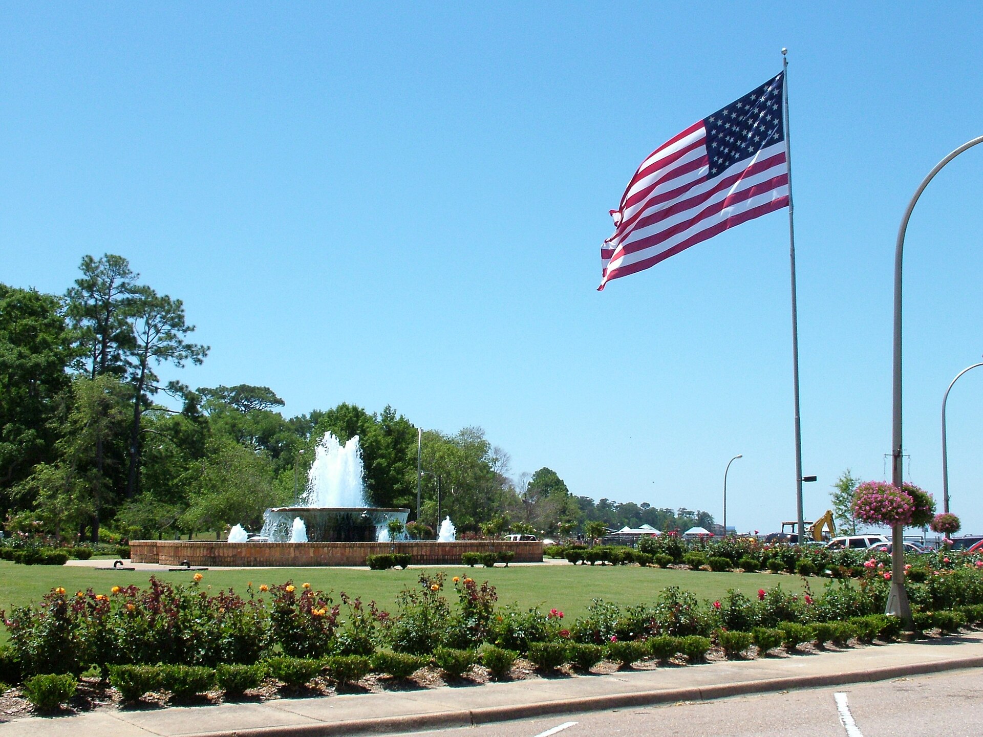 The fountain at Fairhope Municipal Pier on the Eastern Shore of Mobile Bay, Alabama