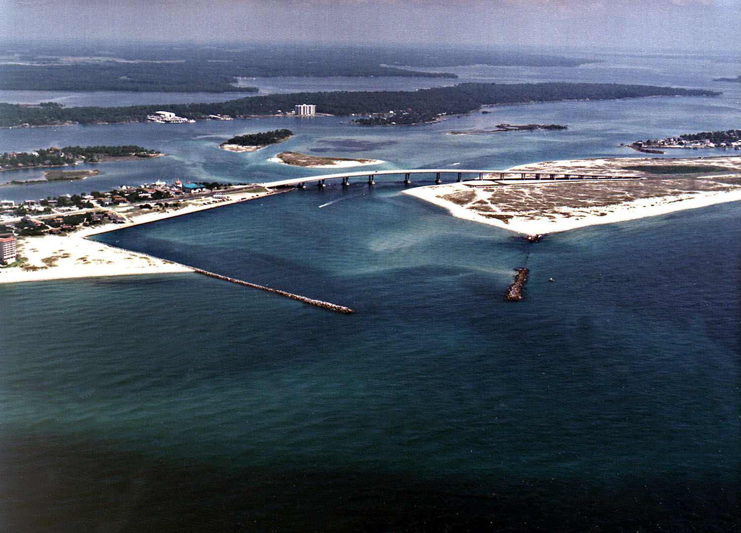 Aerial view of Perdido Bay on the Alabama Gulf Coast